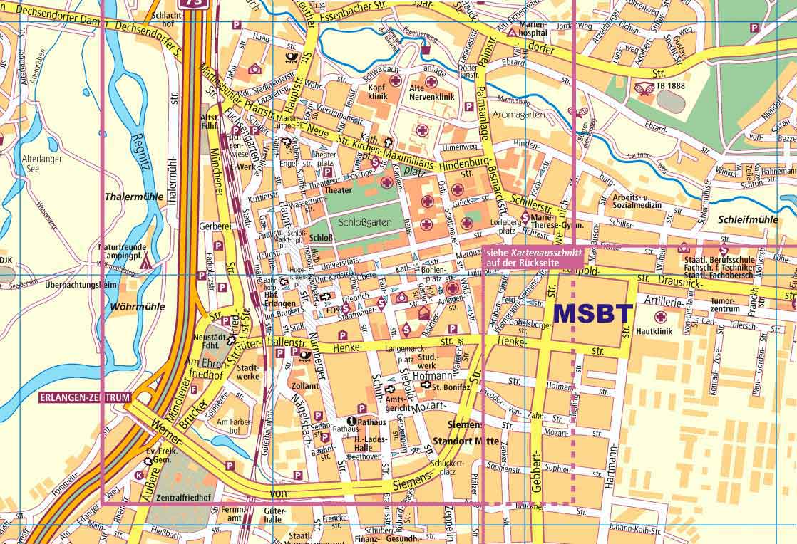 Innenstadtplan Erlangen